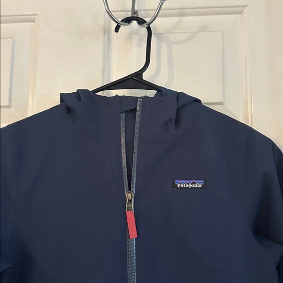 Kids Patagonia Dark Blue with Red Details Polyester Windbreaker/Rain Coat Size S - Picture 3 of 7